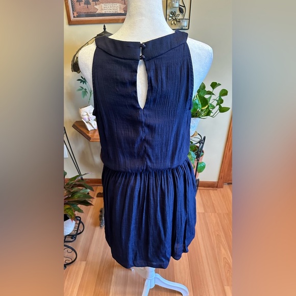 By&by Navy Women’s Dress Sleeveless Lined Size Large Rayon Polyester Knee Length - Picture 2 of 14